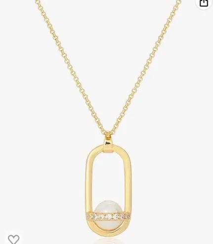 Necklace Women's 16K Gold Plated Pearl Choker Necklaces with Cubic Zirconia A1