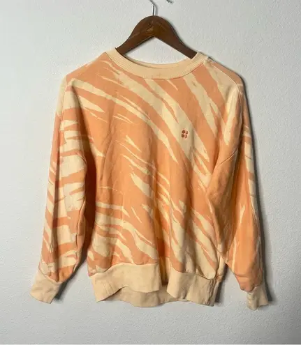 Sweaty Betty  London Essentials Sweatshirt Orange Peach Tie Dye Printed Womens S