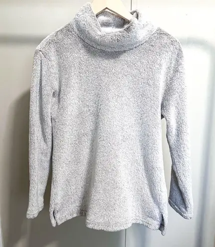 Rafaella Light Gray Fuzzy Cowlneck Pullover Sweatshirt size small