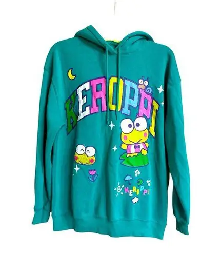 Keroppi x Sanrio Women’s Graphic Hoodie, Large Green