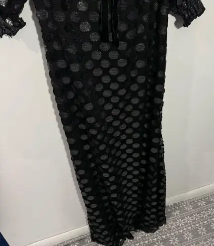 NWT REVOLVE x House of Harlow 1960 Rory Maxi Dress in Black Metallic Dot Size XL