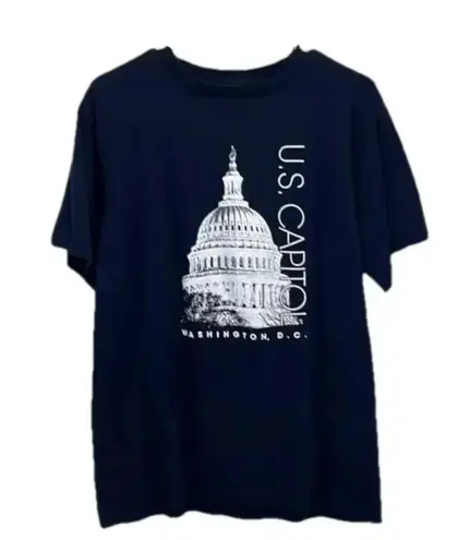 Washington D.C. capital tshirt US capital unisex graphic tee shirt 100% cotton Blue Size M