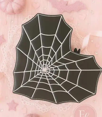 Mad Engine Spiderweb Heart Crossbody Bag NWT Black