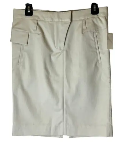 Helmut Lang Helmut Lang Skirt Women 2 Beige Natural Textured Twill Pencil Skirt Careercore