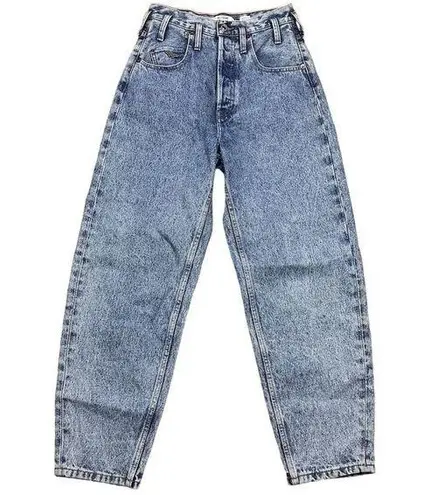 RE/DONE NWT Women's 80’s Peg Leg Jeans Denim WW84 Tapered Size 26 Acid Blue Wash