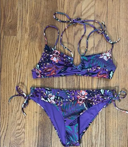 ANDIE Casablanca Bikini Set Plum Purple Floral size S NWOT