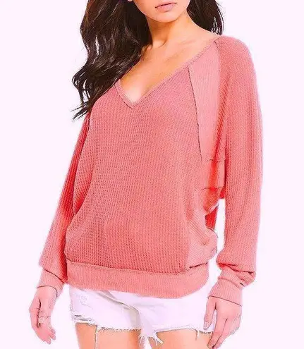 Free People We The Free Pink Waffle Knit 