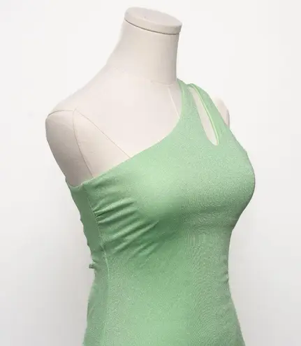 Becca - Glimmer One-Shoulder One Piece Swimsuit in Sparkling Lime Green