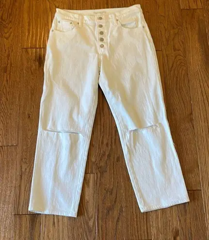 Lucky Brand  Ava mid rise crop white button fly jeans 29/8