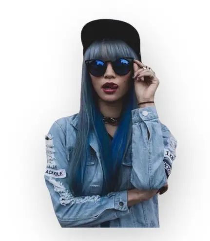 new Laser Cut Round Metal Mirror Lens Sunglasses ☀︎︎ Shiny Black / Silver Lens