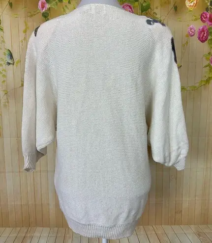 VINTAGE 80s Patchwork Sweater Size L