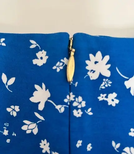 Draper James Women’s Graceland Ponte Sheath Blue White Floral Dress Size Medium