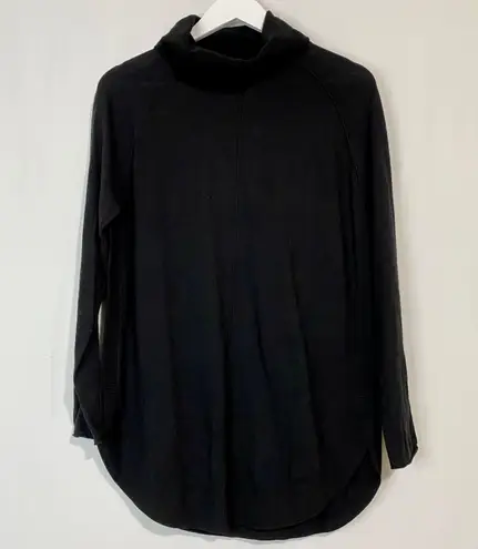 Caslon Women’s Cowl Neck Wool Blend Scoop Hem Sweater Black Size Small NWT