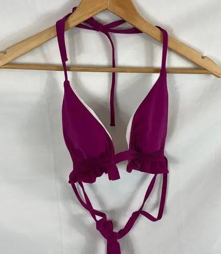 Boutique  Ruffle Detail Purple Bikini Top Size small