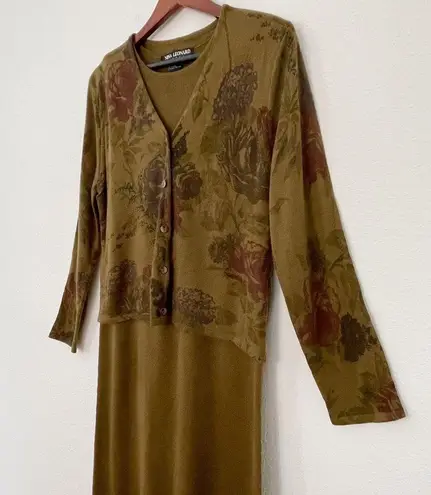 Nina Leonard vintage 80’s built in blazer wool blend knit dress L