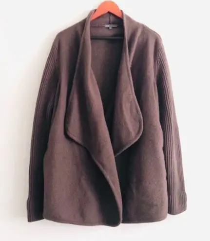 Vince  Jacket Size L Thick Wool Open Front Brown Sugar Warm Cozy Neutral Earth