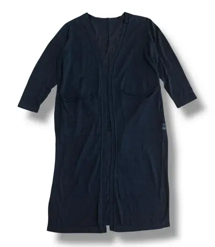 Amber Cashmere Black Longline Cardigan Sweater Coatigan Small Korea Minimalist