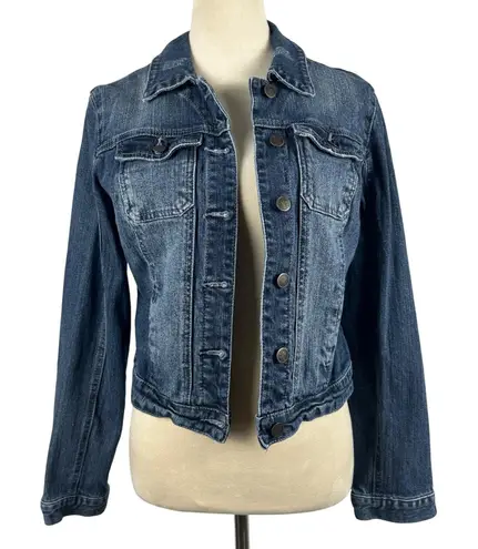American Rag Cie Classic Blue Denim Cropped Jean Jacket Women Medium Distressed Size undefined