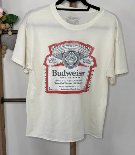 Budweiser Cream Short Sleeve T Shirt Sheer Size Large
