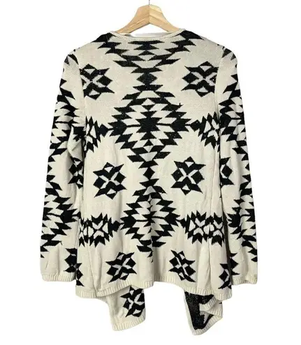 INC International Concepts White & Black Geometric Printed Knit Cardigan M Size M