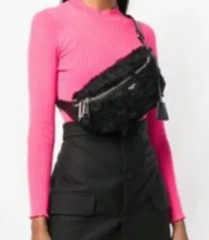 Moschino Authentic Fur/Leather zip belt bag