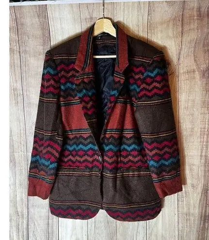 Index By Melrose Vtg Southwestern Blazer Jacket Size M Womens Lined One Button Size M