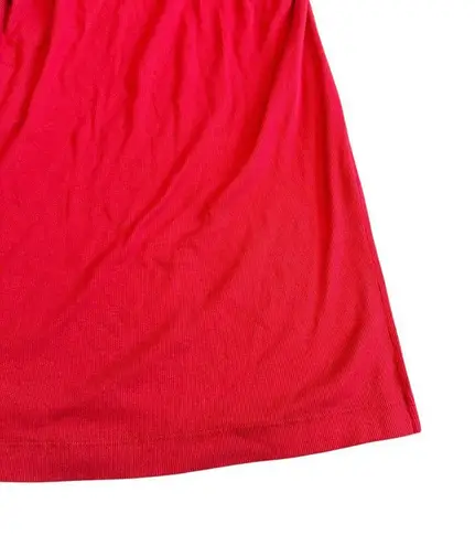 Michael Stars Evereve One Shoulder Stretch Dress Red Ribbed Ruching Size XL