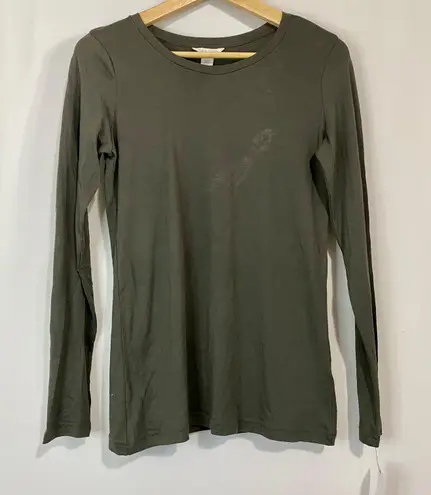 Caslon Women’s Casual Long Sleeve Tee Shirt Grey Beluga Size Small NWT FLAW