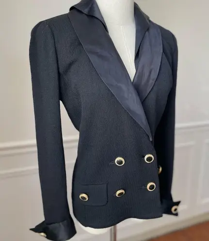 St. John Santana Knit Day To Evening Double Breasted Sweater Remove Collar Cuff 2