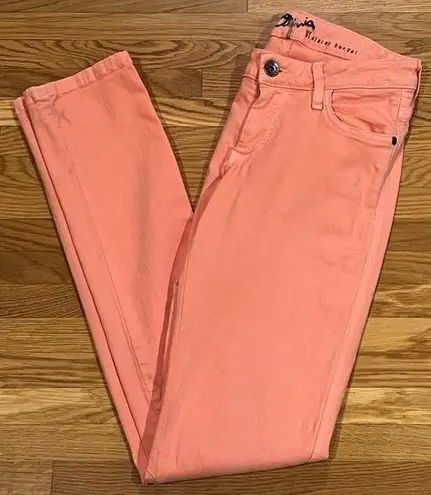 Alice + Olivia  by Stacey Bendet Peach Mid-Rise Skinny Leg Stretch Jeans Size 4