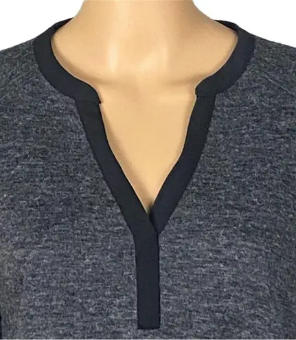 Adrienne Vittadini Grey front and Black back split V-neck hi low dress Small EUC