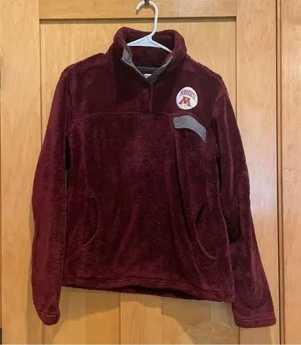 University of Minnesota Maroon teddy bear fleece pullover jacket sweatshirt Size M