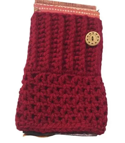3/$25🍾Handmade Maroon Knit Boot Cuffs Button Details Red