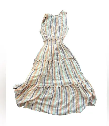 Rails LouLou Maxi Dress Size Medium Papaya Stripe Vacation Brunch Date Cruise