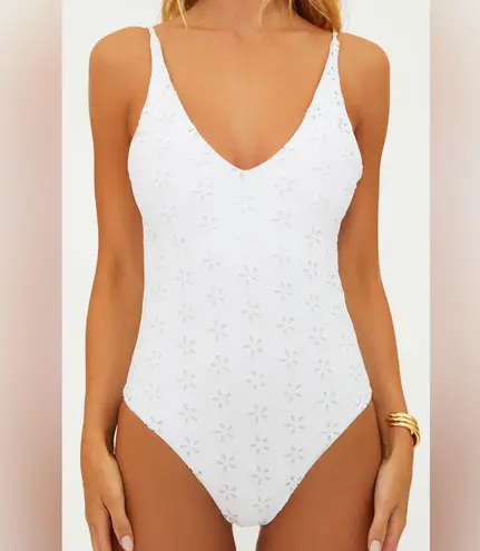Beach Riot Reese One Piece White Magnolia Eyelet, Size Large , $168