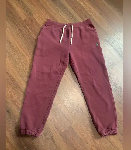 Maroon women’s logo polo joggers sweatpants green drawstring casual pants 98$ Red Size L