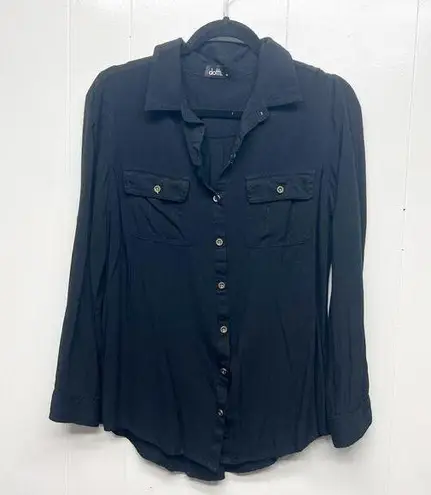 Dotti Womens Top Size 10 Button Front Career Academia Business Casual Workwear Black