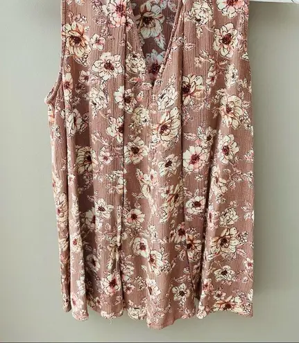 Gypsies & Moondust Floral Blush Pink Tank Top Pink Sz Medium