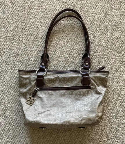 Giani Bernini Shoulder Bag Medium Tote Classic Initial Tan Brown Y2K Like New