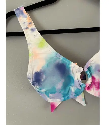 California Waves NWT Multicolor Tie Dye Adjustable Bikini Swimsuit Top Sz XS