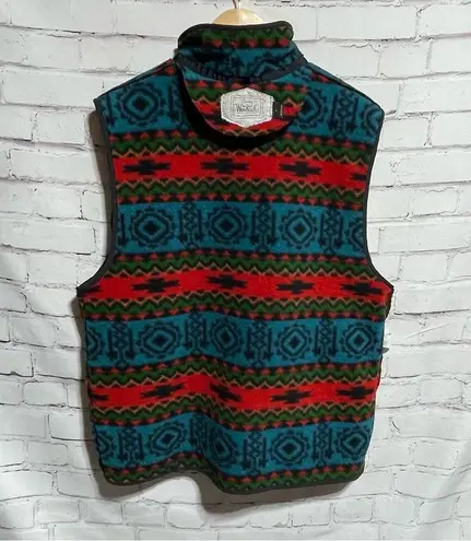 Woolrich  Women’s Western Multicolor Aztec Fleece Full Zip Vest Size Large