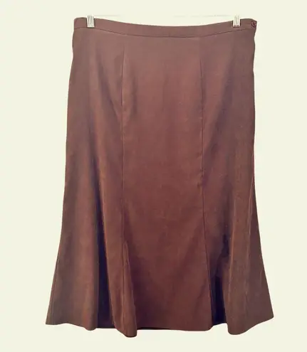 Elementz Maxi Skirt Large Faux Suede Flowy Boho Career Casual Event Flare Lined