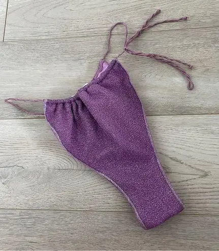 Oseree Bikini Bottoms lumiere sparkly cheeky womens Purple (large) vacation swim