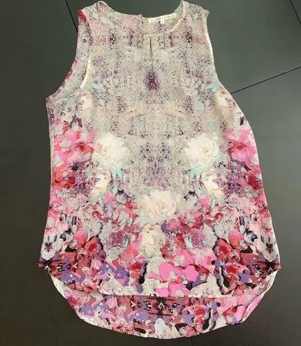 Violet+Claire Abstract Rose Sleeveless Blouse