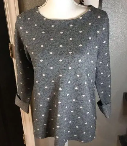 Cynthia Rowley  grey polka dot wool blend sweater