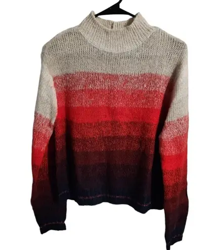 American Eagle  NWT Women Red Boxy Striped Sweater, red shades and beige 21”P2P