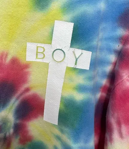 Tie Dye Smiley Crew Neck Sweater by Boy London Yellow Size XS