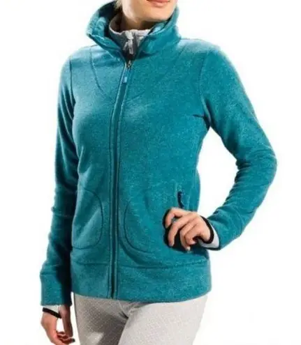 Lole Tradition Cardigan Full Zip Teal Black Marl