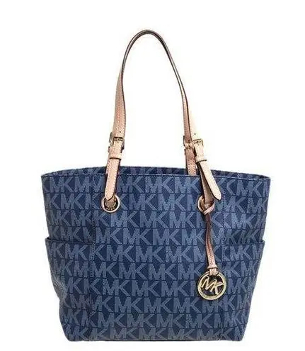 Michael Kors  Signature Jet Set Shoulder Tote -Navy Blue