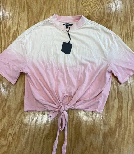 Hudson T-Shirt Women's Small Pale Rosette Short Sleeve Wrap Around Tee Top B62